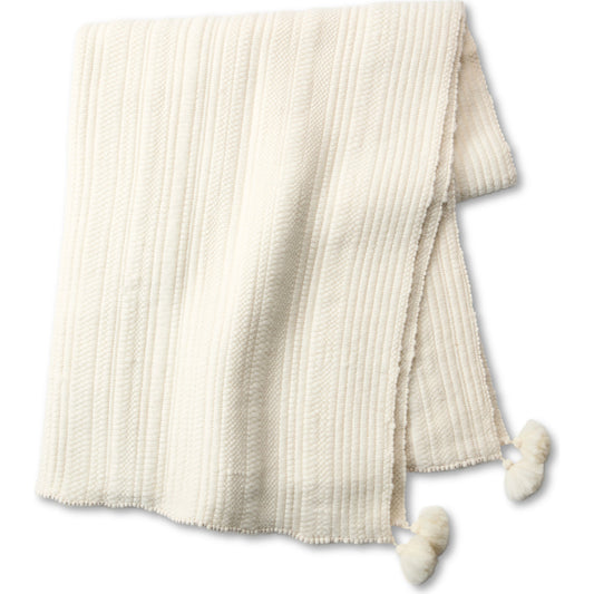 Margosa Irimen Throw by Jaipur Living in cream. Made from 80% wool 20% silk in a modern style.