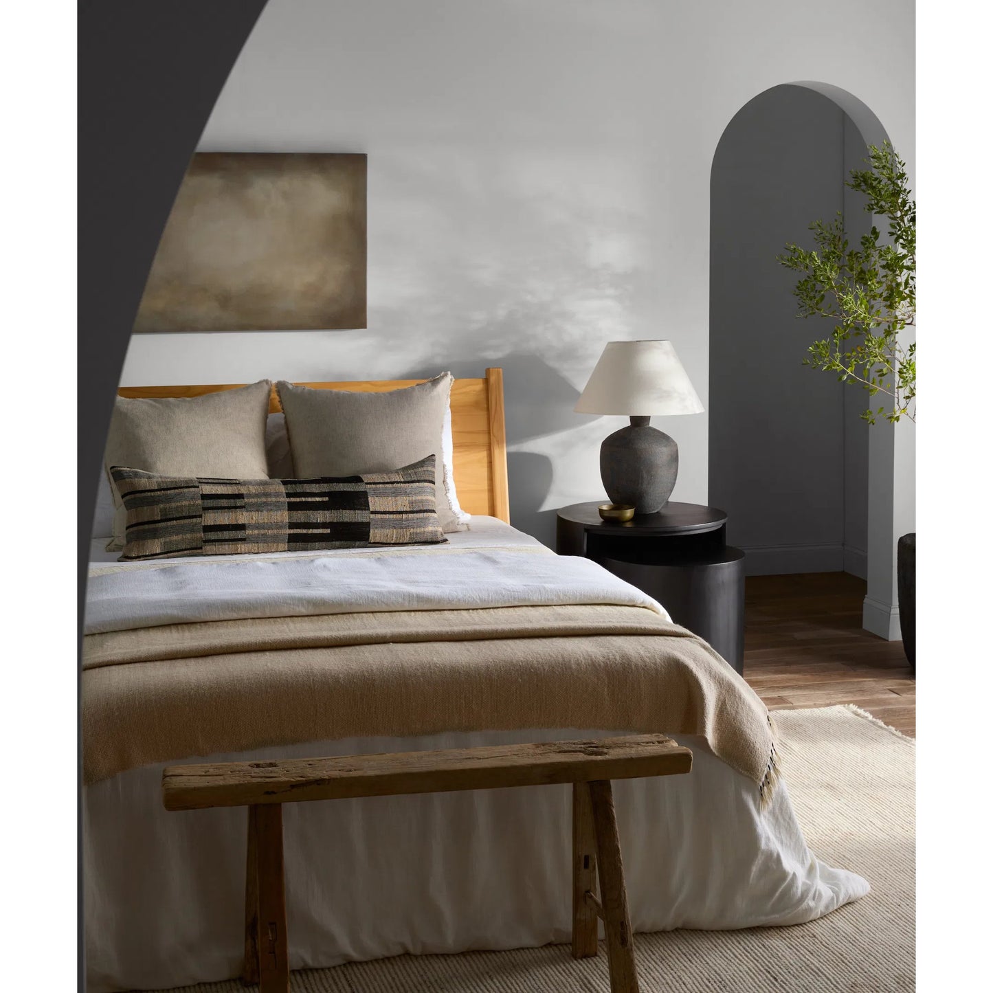 004 SI-2123713 | Lifestyle | Margosa MGT08 Throw by Jaipur Living in cream, gray. Made from 100% wool in a cottage & farmhouse style.