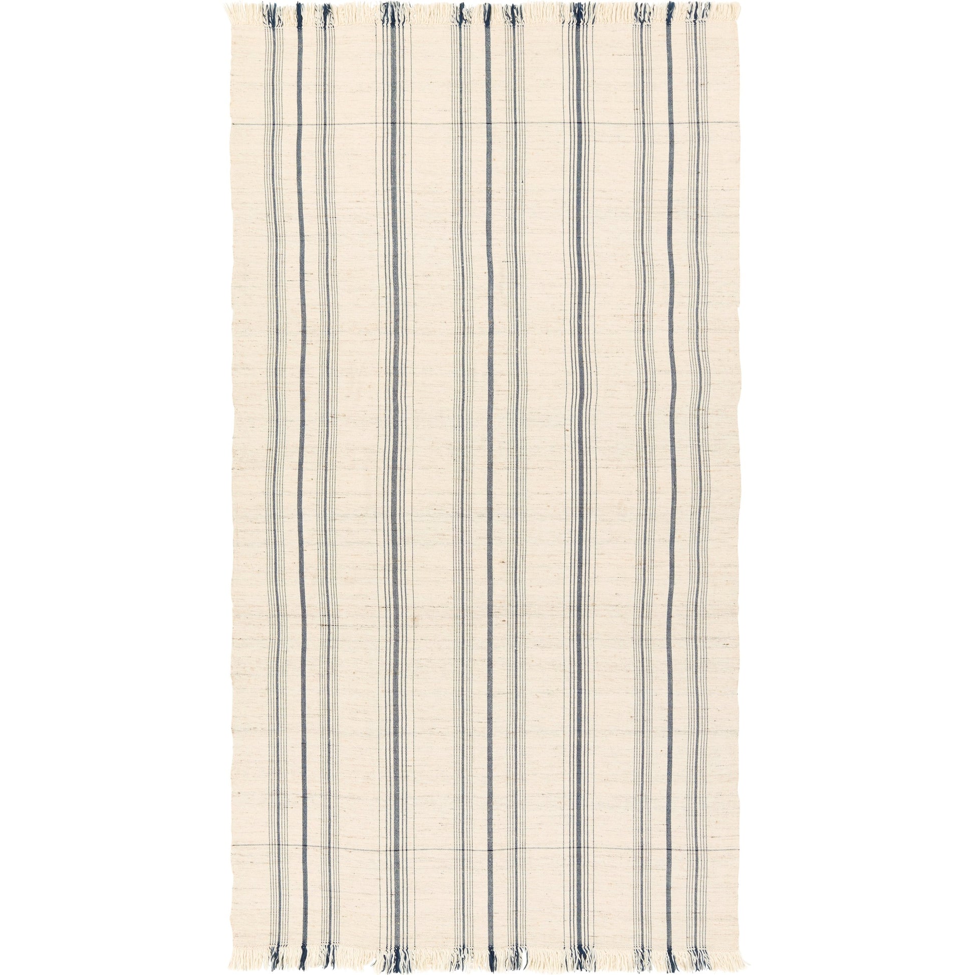 Margosa MGT09 Throw by Jaipur Living in cream, navy. Made from 40% cotton 40% wool 20% silk in a cottage & farmhouse style.