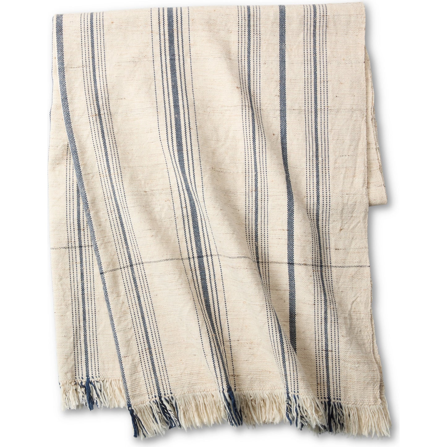 002 SI-2123714 | Additional Silo | Margosa MGT09 Throw by Jaipur Living in cream, navy. Made from 40% cotton 40% wool 20% silk in a cottage & farmhouse style.