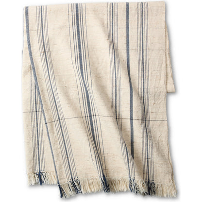 Margosa MGT09 Throw by Jaipur Living in cream, navy. Made from 40% cotton 40% wool 20% silk in a cottage & farmhouse style.