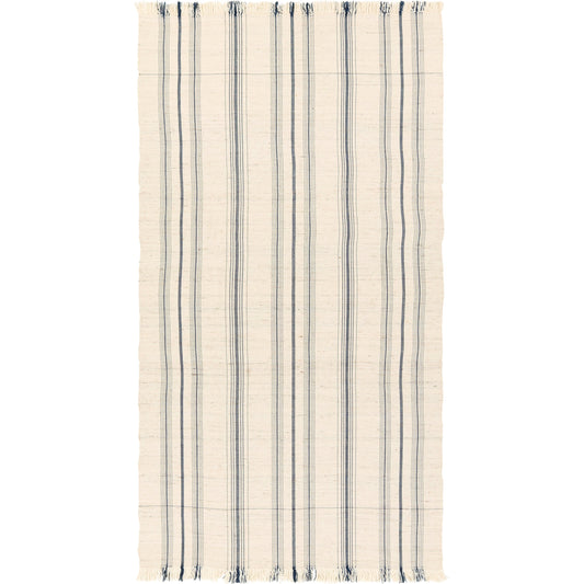 Margosa MGT09 Throw by Jaipur Living in cream, navy. Made from 40% cotton 40% wool 20% silk in a cottage & farmhouse style.