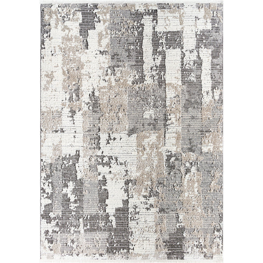 Maguire Rug - 494899 by Livabliss in charcoal, off-white, light brown. Made from face: 40% polypropylene, 60% polyester, warp: 100% polyester in a unique style.