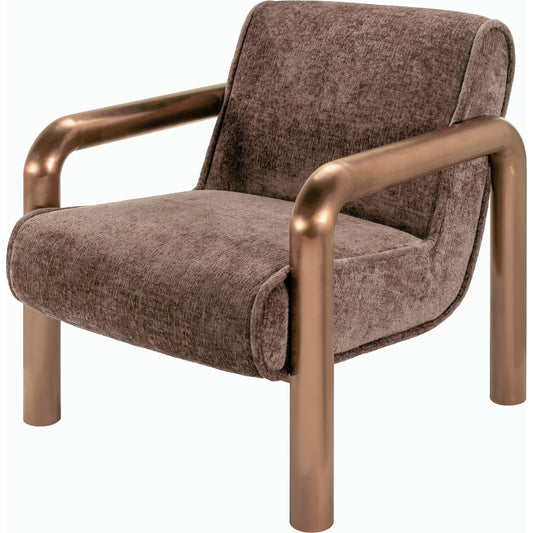 Magnus Accent Chair by Surya in burnished brass. Made from polyester, stainless steel, polyurethane foam, dacron in a modern style.