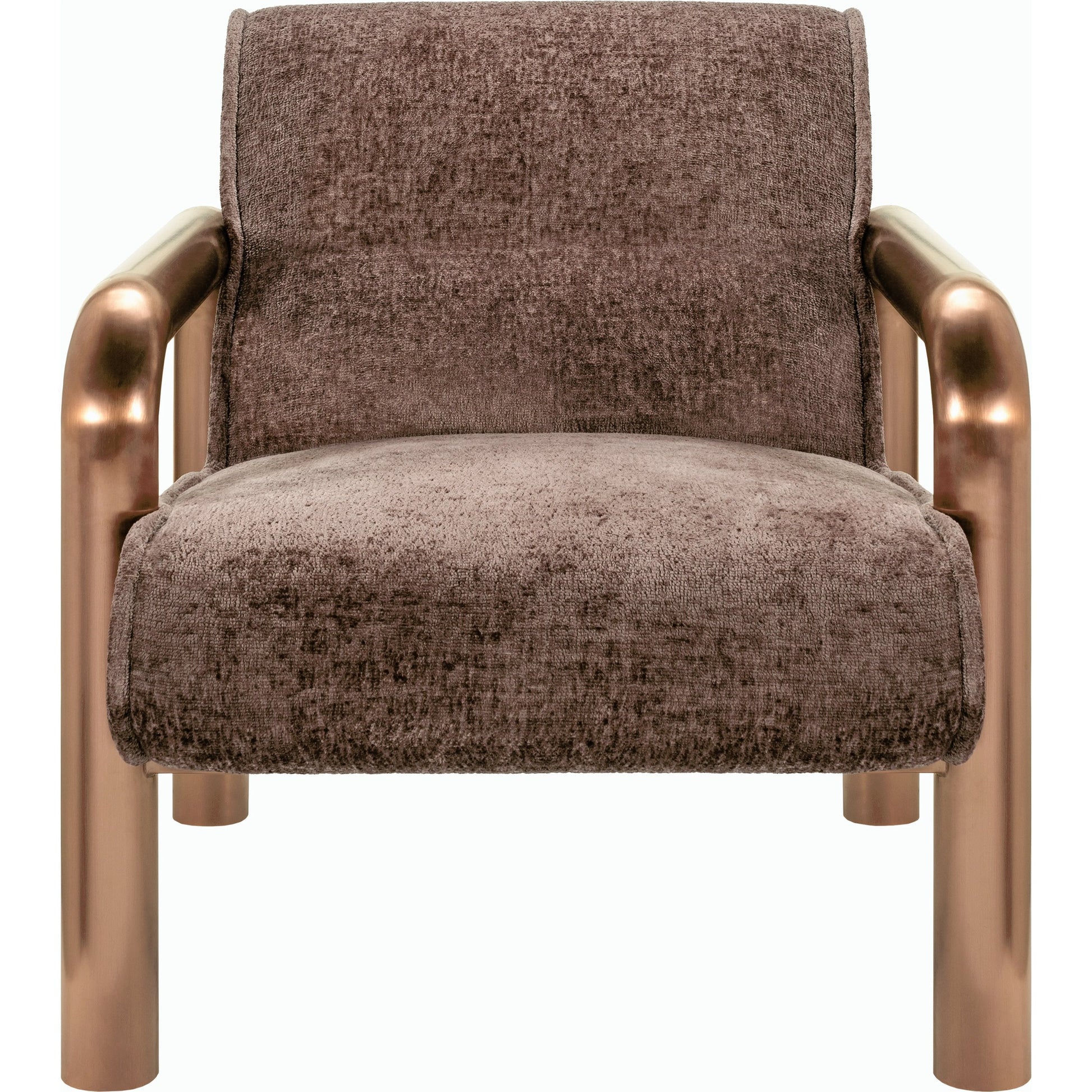 Magnus Accent Chair by Surya in burnished brass. Made from polyester, stainless steel, polyurethane foam, dacron in a modern style.
