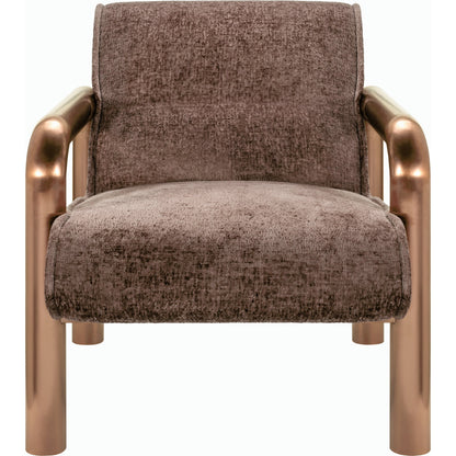 Magnus Accent Chair by Surya in burnished brass. Made from polyester, stainless steel, polyurethane foam, dacron in a modern style.