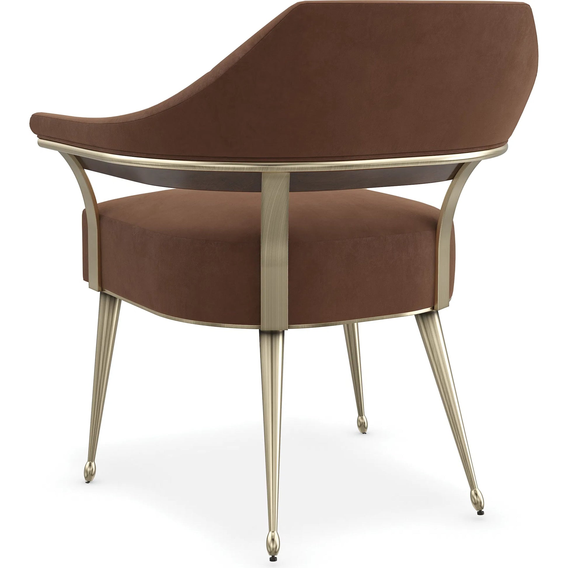 Louisette by Caracole in chestnut and galway burl. Made from metal in a modern style.
