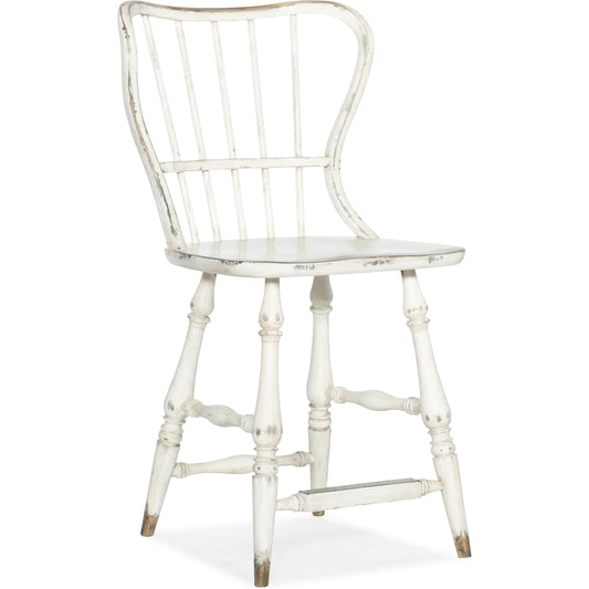 Ciao Bella Spindle Back Bar + Counter Stool by Hooker Furniture. Made from hardwoods, copper sheet in a traditional style.