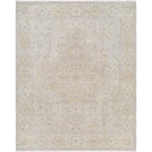 Mashad Rug - 538767 by Surya in ivory, sage, taupe, mist gray, pale gold. Made from wool in a unique style.