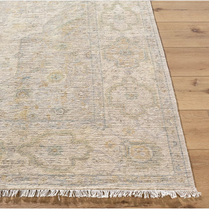 Mashad MHS-2300 Rug by Surya in ivory, sage, taupe, mist gray, pale gold. Made from wool in a unique style.