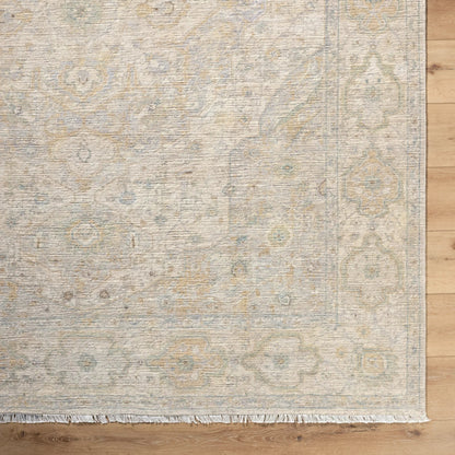 Mashad MHS-2300 Rug by Surya in ivory, sage, taupe, mist gray, pale gold. Made from wool in a unique style.