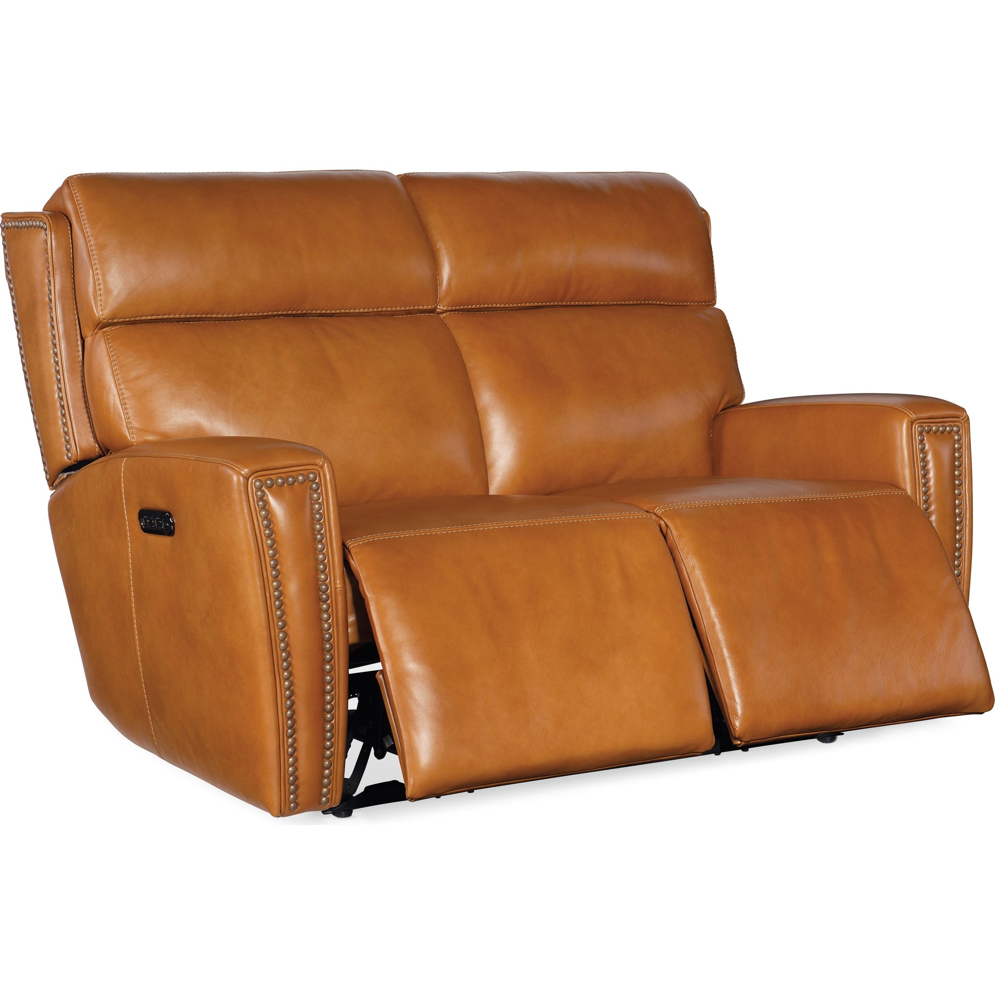 Ruthe Zero Gravity Power Recline Loveseat by Hooker Furniture. Made from leather in a traditional style.