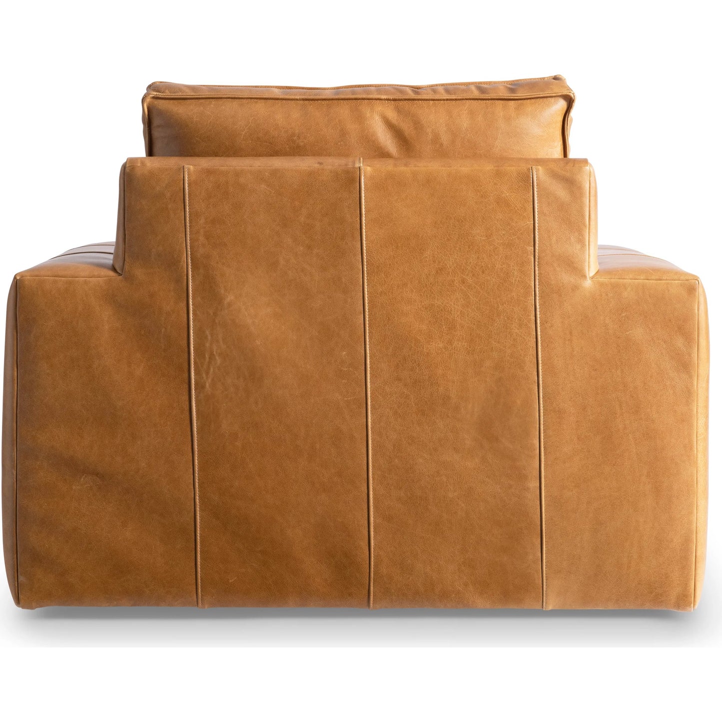 004 SI-2453326 | Additional Silo | Nest Leather Swivel Chair by Bernhardt in tan. Made from leather, polyfoam core, polyester fibers, waterfowl feathers, waterfowl down in a traditional style.