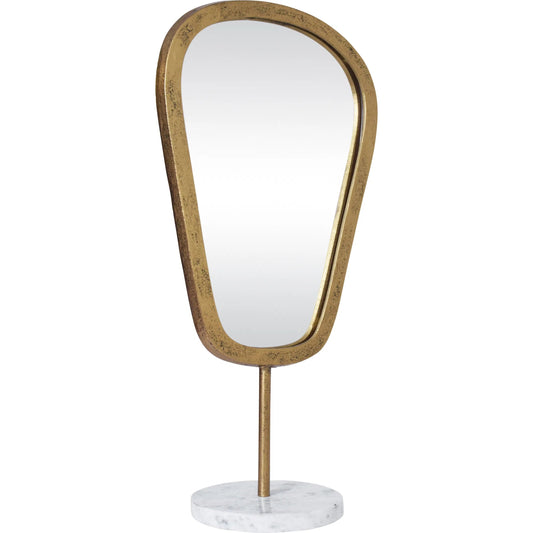 Micah Table Top Mirror by Worlds Away in gold. Made from unique in a modern style.