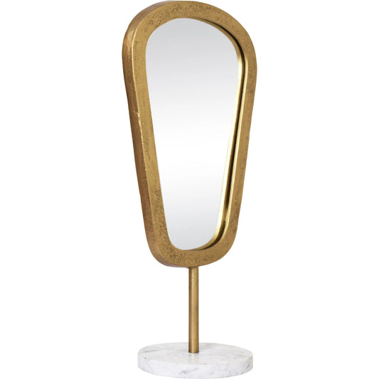 Micah Table Top Mirror by Worlds Away in gold. Made from unique in a modern style.
