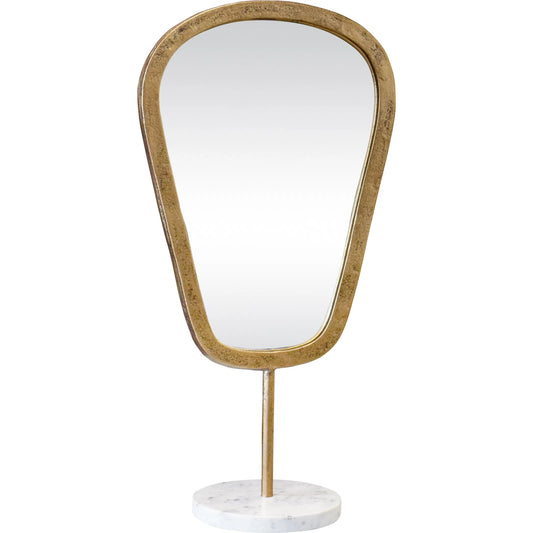 Micah Table Top Mirror by Worlds Away in gold. Made from unique in a unique style.