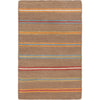 Dark Brown, Light Blue, Burgandy, Olive, Orange / 2' x 3'