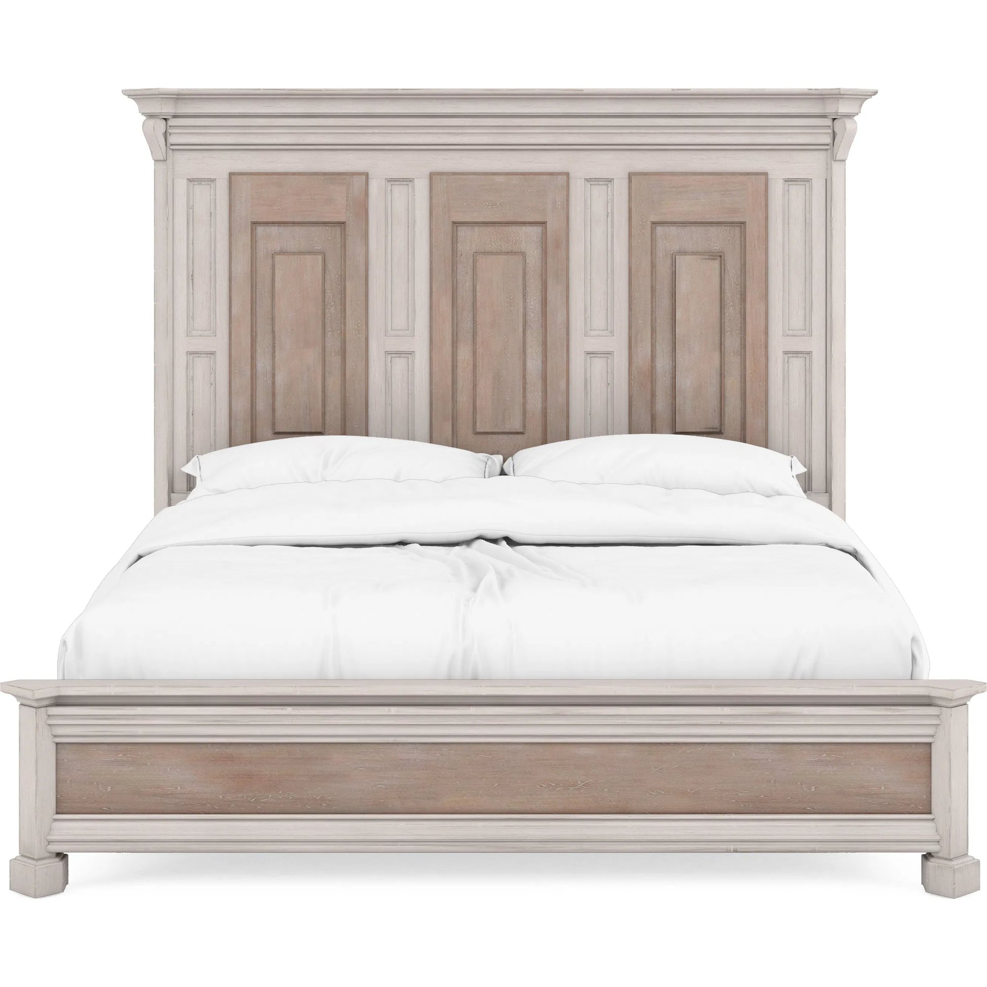 Alcove Panel Bed by A.R.T. Furniture in belgian ivory, washed maple. Made from acacia solids, maple veneers in a traditional style.