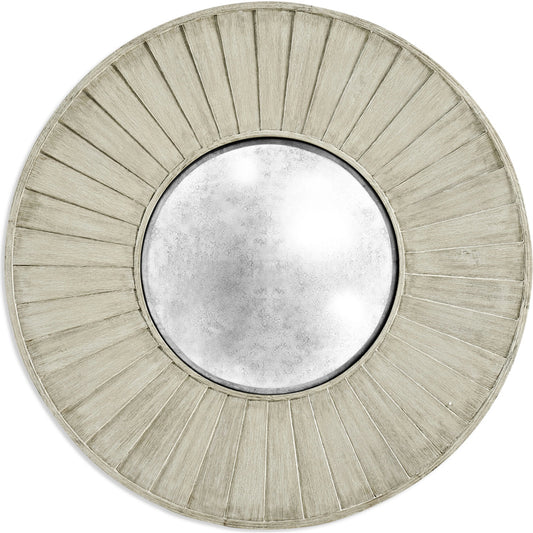 Country House Barrique Mirror by Jonathan Charles in washed acacia. Made from acacia in a transitional style.