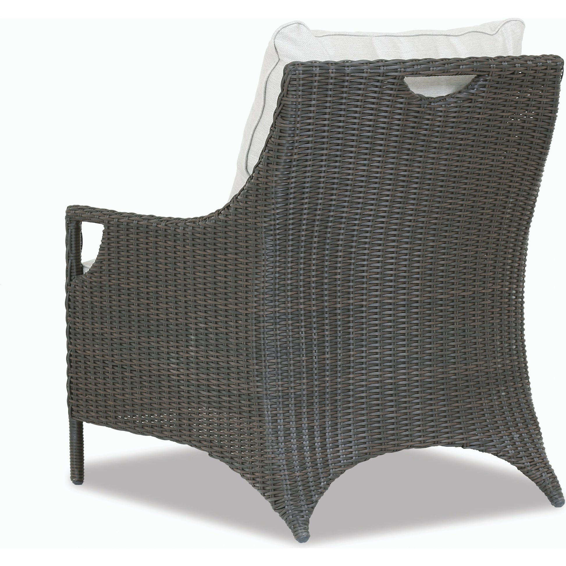 Ibiza Outdoor Club Chair by Sunset West in carbon. Made from resin wicker in a modern style.