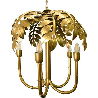 Millie 5-Light Palm Tree Chandelier by Worlds Away in antique brass. Made from unique in a coastal style.