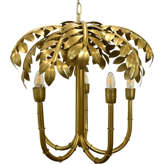 Millie 5-Light Palm Tree Chandelier by Worlds Away in antique brass. Made from unique in a coastal style.