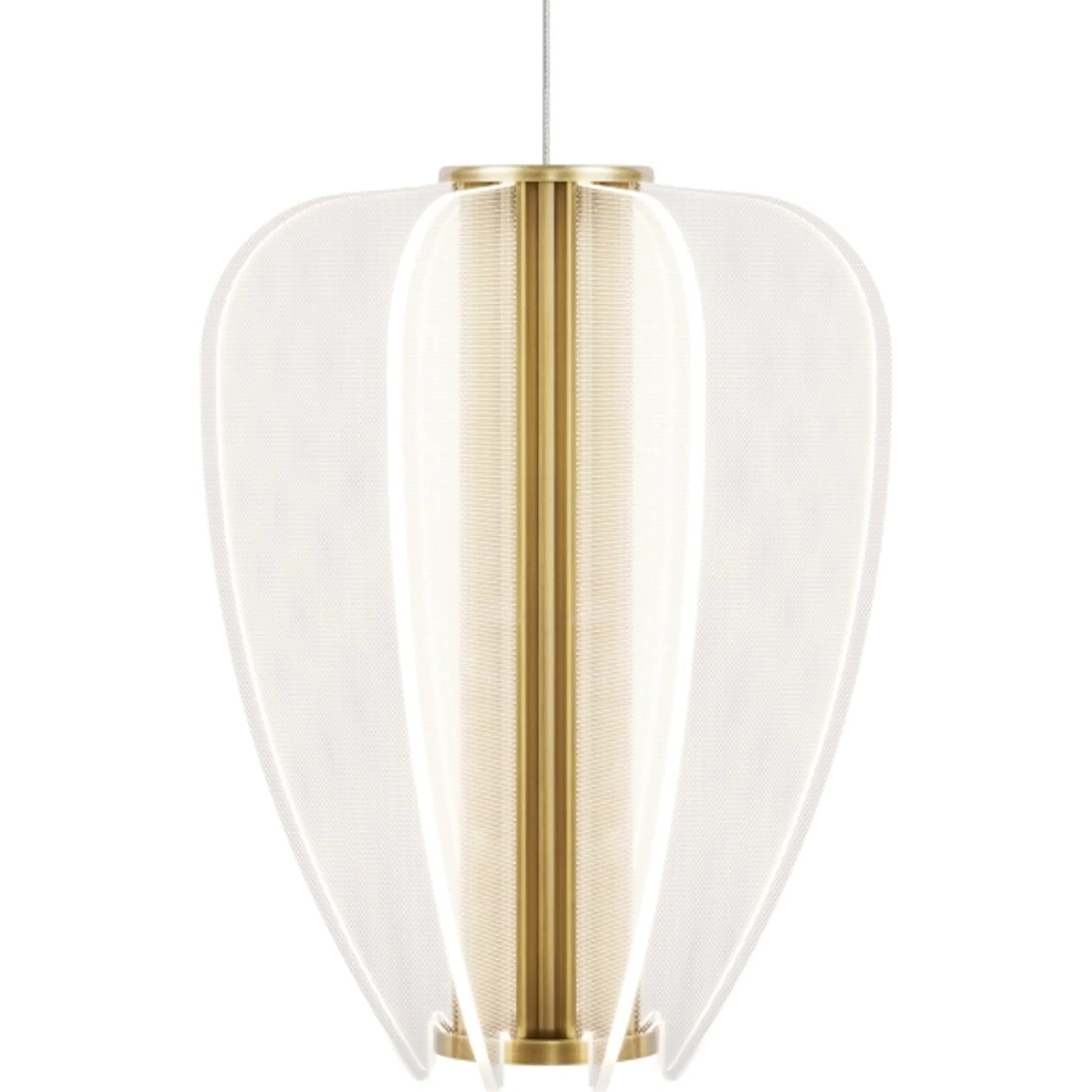 Mini Nyra Pendant by Visual Comfort & Co. in plated brass. Made from acrylic in a unique style.