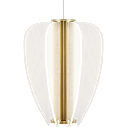 Mini Nyra Pendant by Visual Comfort & Co. in plated brass. Made from acrylic in a unique style.