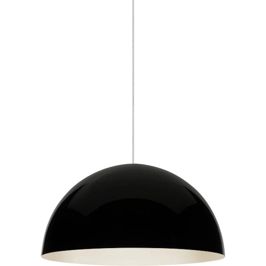 Mini Powell Street Pendant by Visual Comfort & Co. in satin nickel. Made from metal in a unique style.