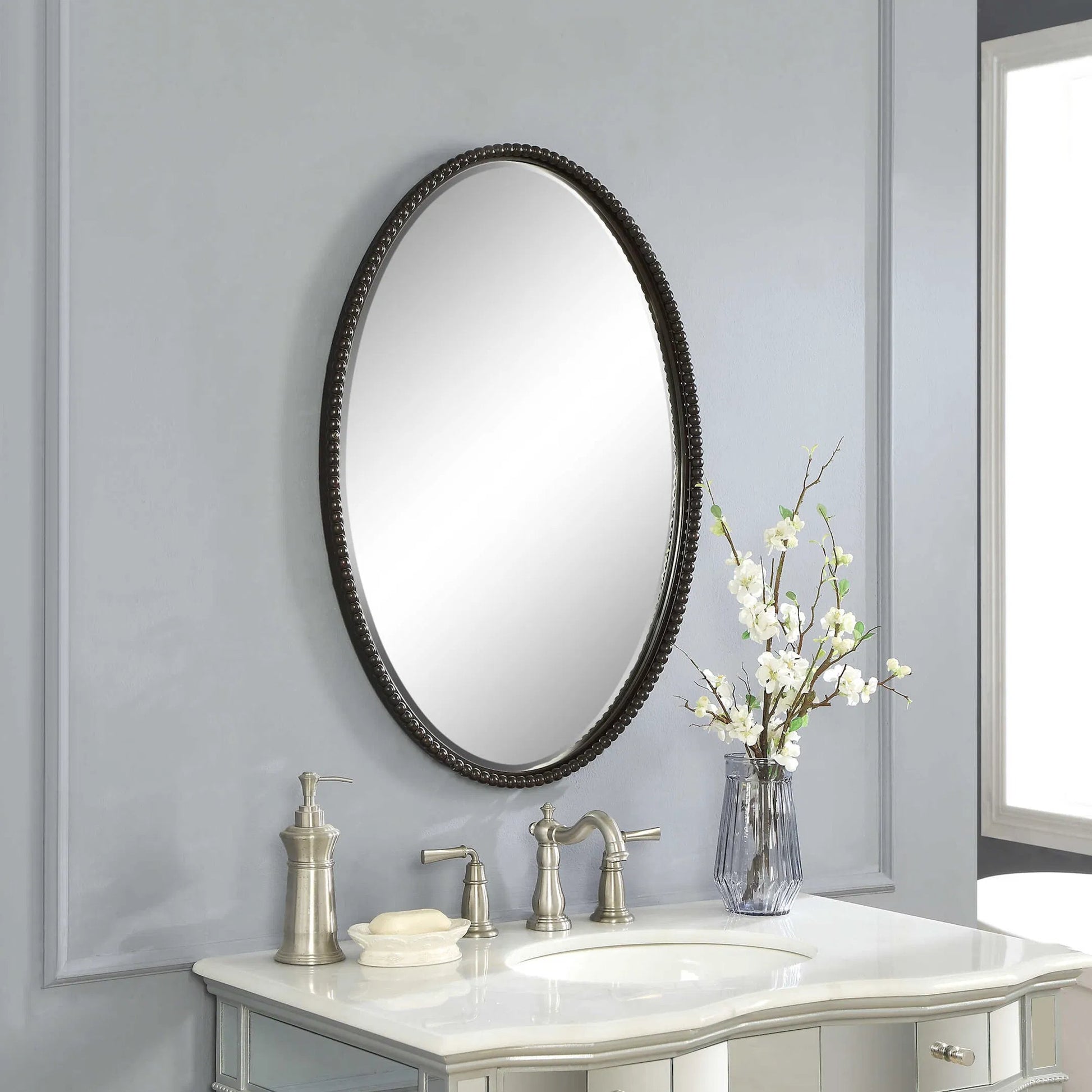 Sherise Oval Mirror by Uttermost. Made from metal, glass in a modern style.