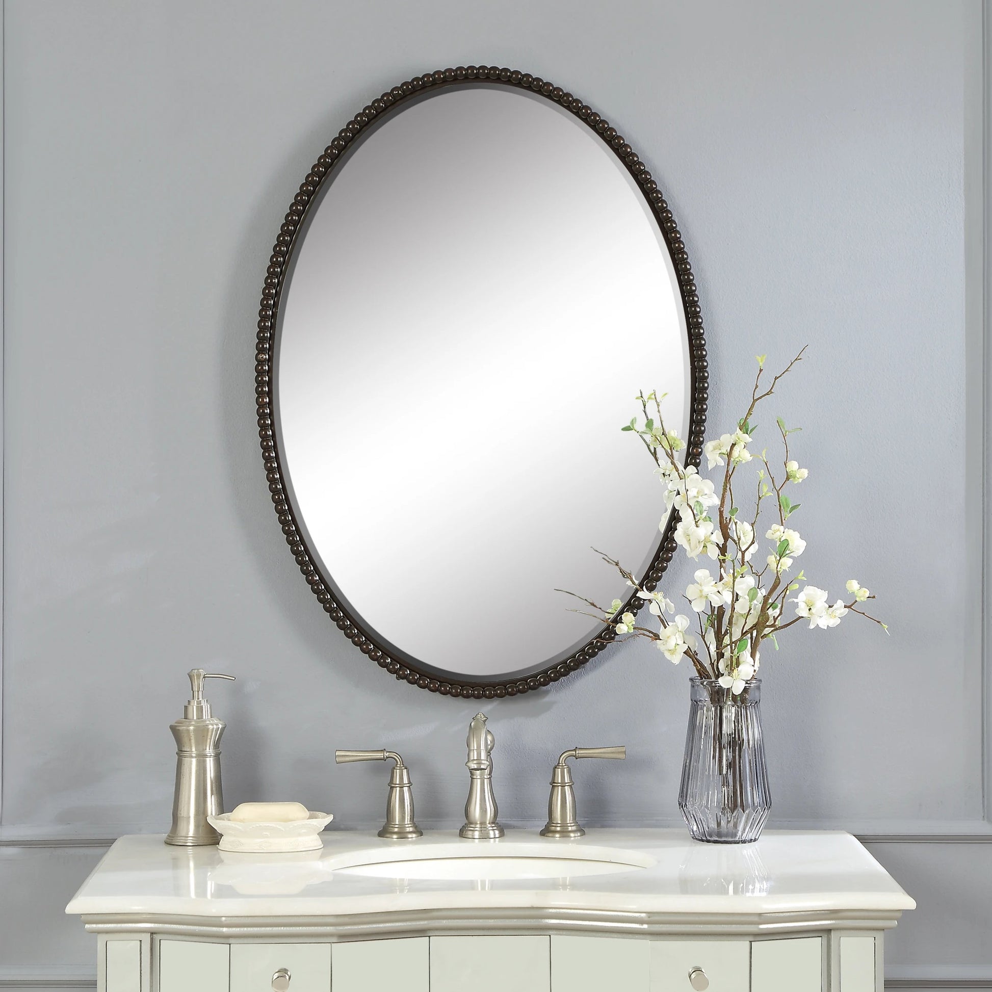 Sherise Oval Mirror by Uttermost. Made from metal, glass in a modern style.