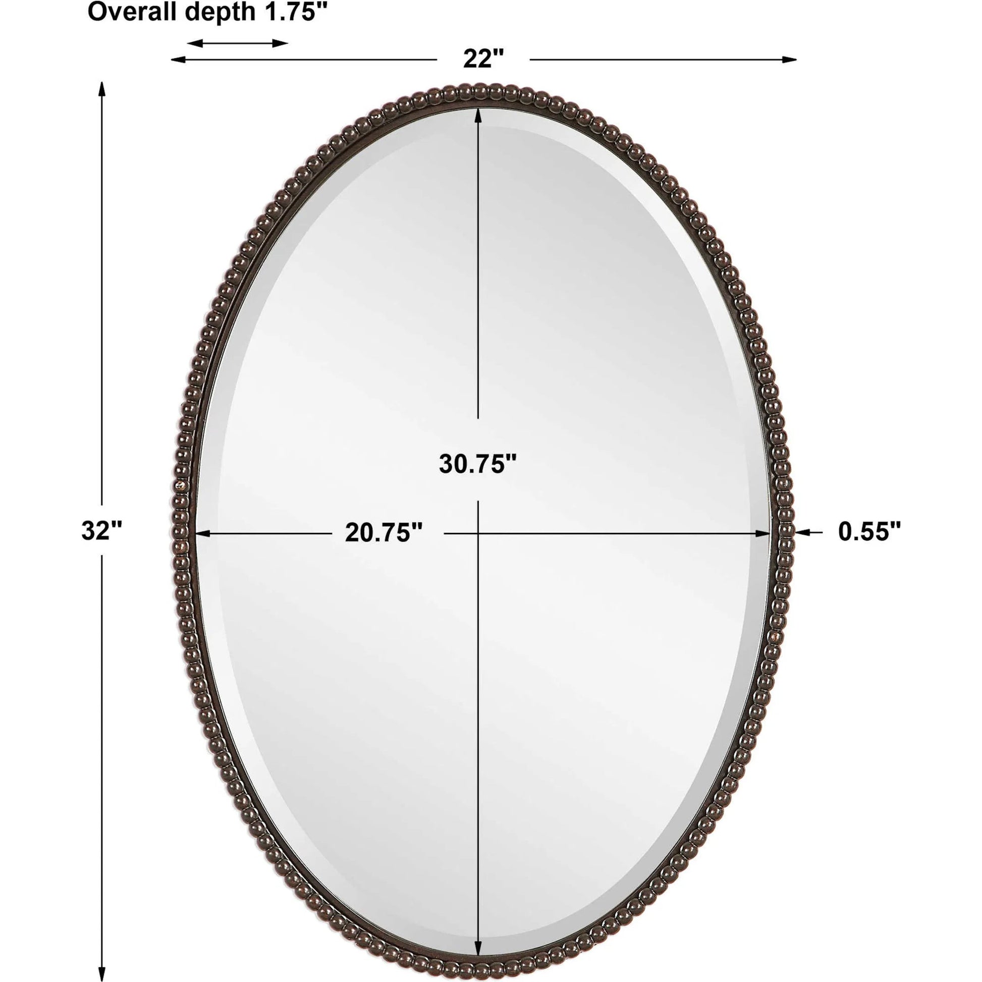 Sherise Oval Mirror by Uttermost. Made from metal, glass in a modern style.