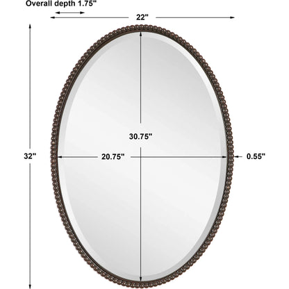 Sherise Oval Mirror by Uttermost. Made from metal, glass in a modern style.