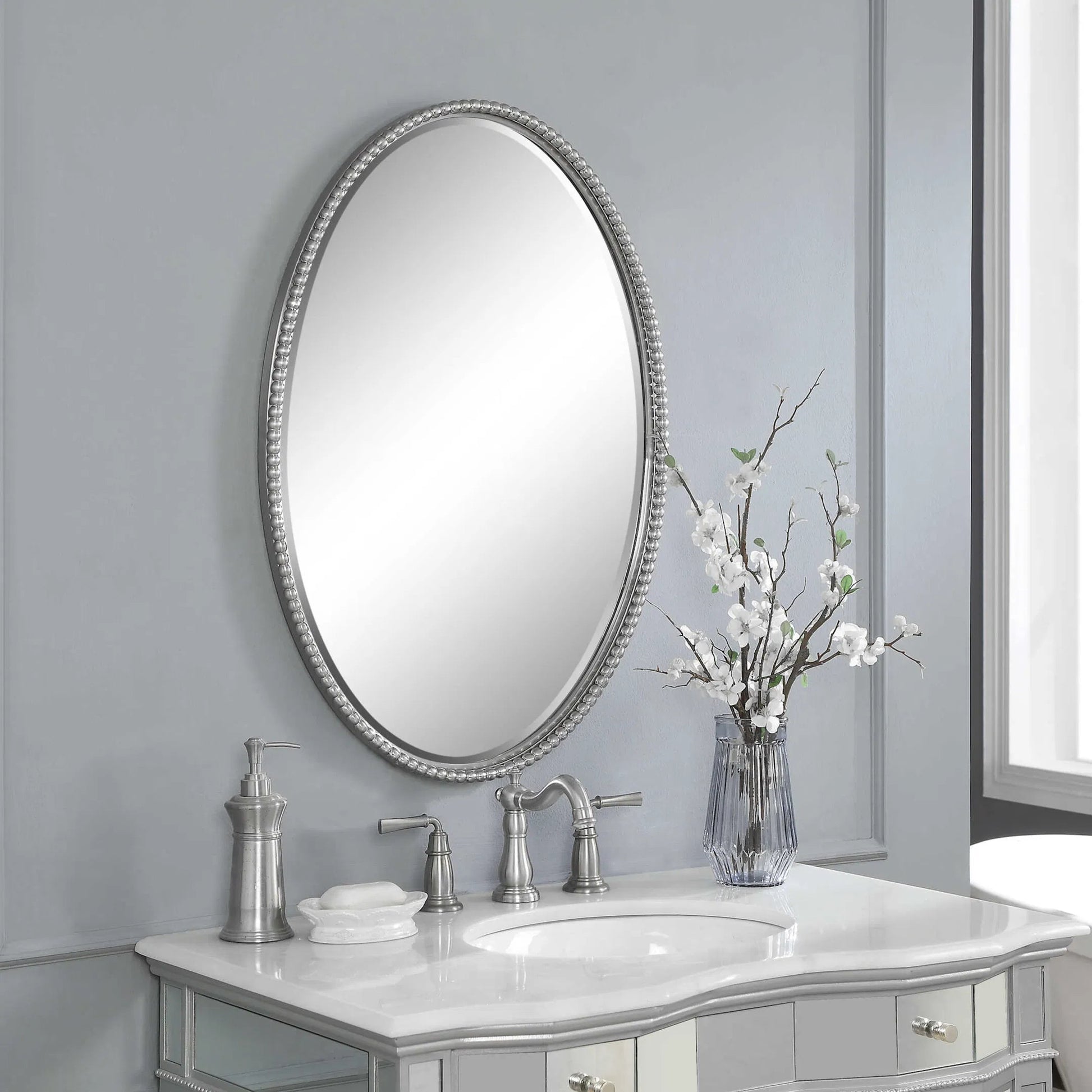 Sherise Oval Mirror by Uttermost. Made from metal, glass in a modern style.