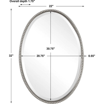 Sherise Oval Mirror by Uttermost. Made from metal, glass in a modern style.