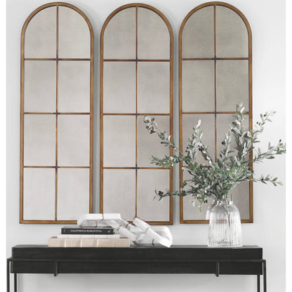 Amiel Mirror by Uttermost in brown. Made from metal in a modern style.