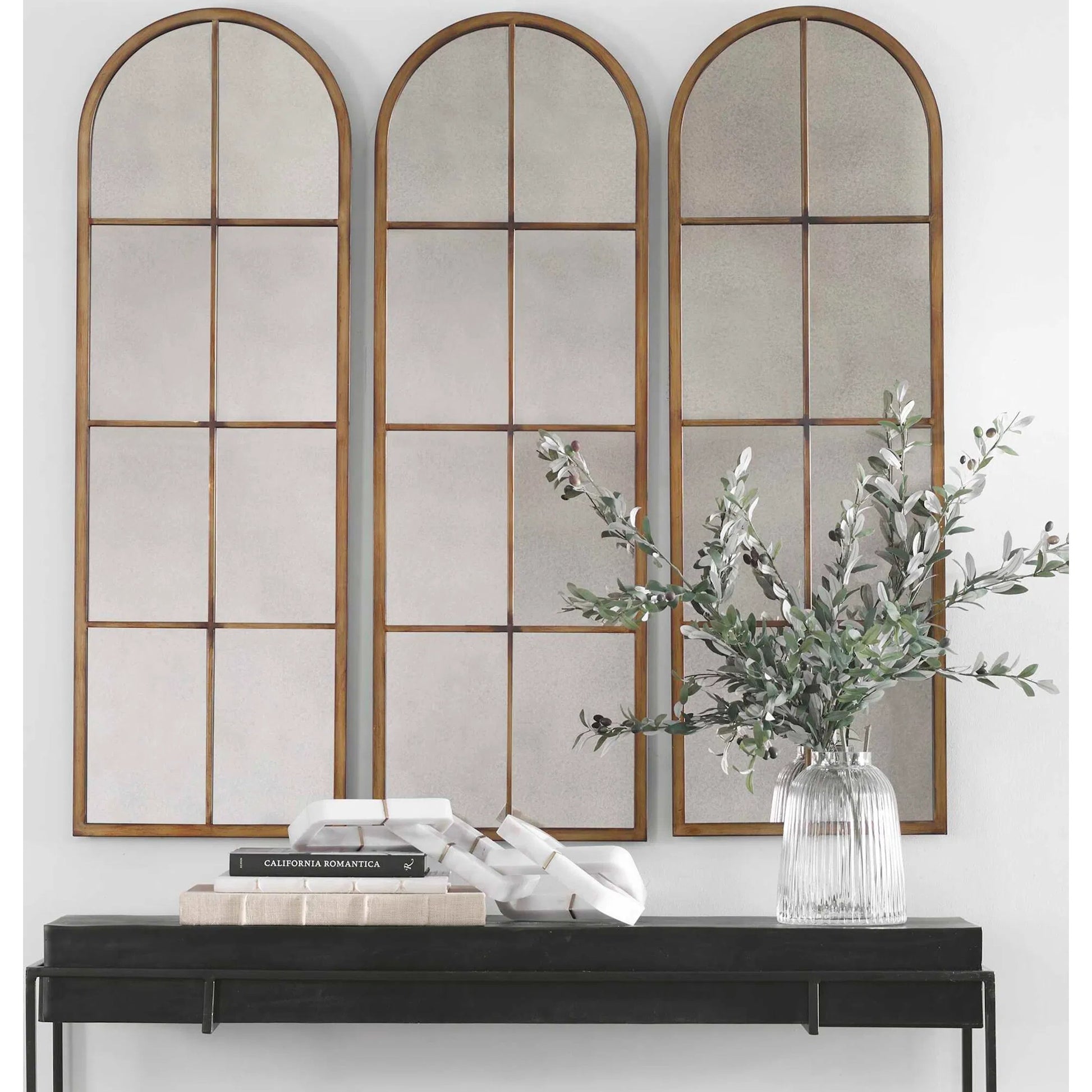 Amiel Mirror by Uttermost in brown. Made from metal in a modern style.