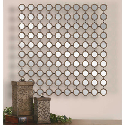 Dinuba Champagne Mirror by Uttermost in silver. Made from metal in a modern style.