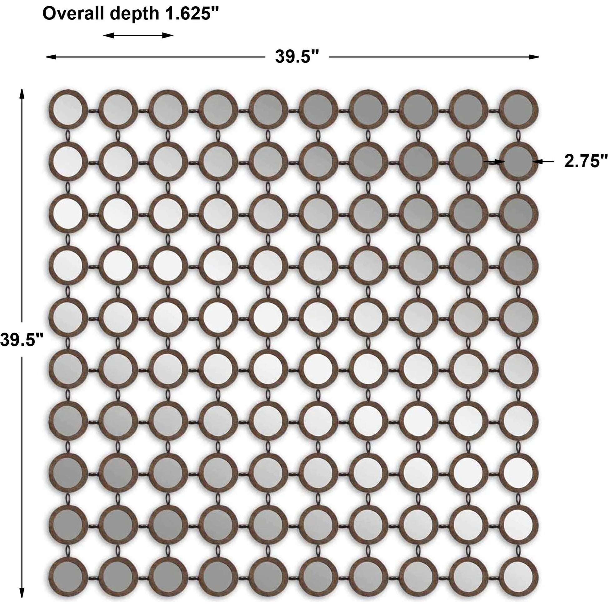 Dinuba Champagne Mirror by Uttermost in silver. Made from metal in a modern style.