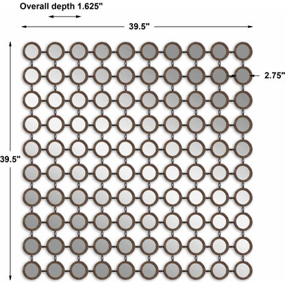 Dinuba Champagne Mirror by Uttermost in silver. Made from metal in a modern style.