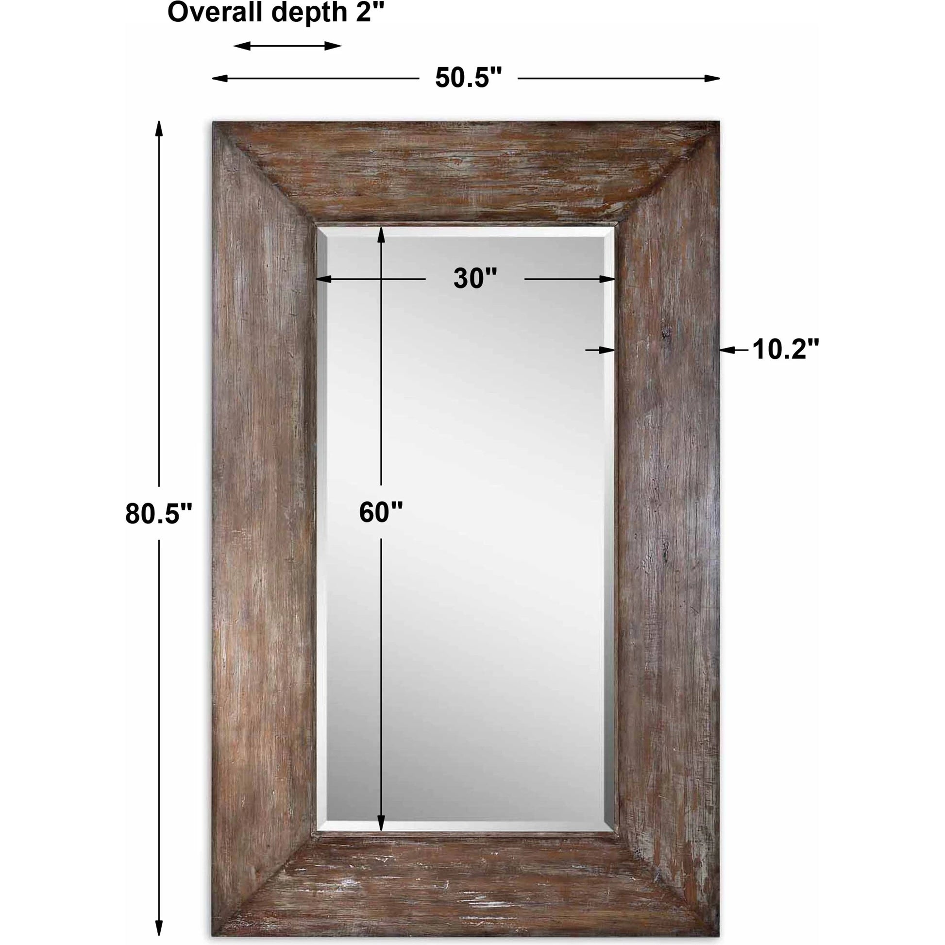 Langford Large Wood Mirror by Uttermost. Made from chinese poplar, glass, plywood in a cottage & farmhouse style.