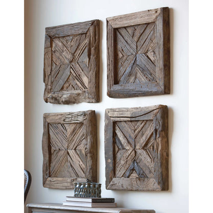 Rennick Reclaimed Wood Wall Art by Uttermost in multi. Made from reclaimed pine wood in a cottage & farmhouse style.