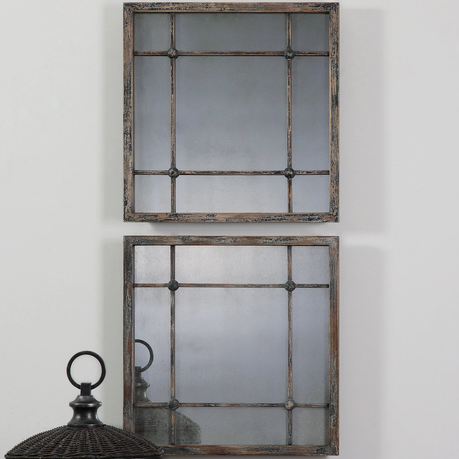 Saragano Square Mirrors (Set of 2) by Uttermost. Made from fir in a cottage & farmhouse style.