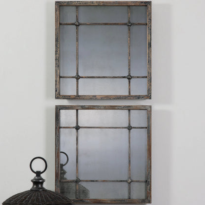 Saragano Square Mirrors (Set of 2) by Uttermost. Made from fir in a cottage & farmhouse style.