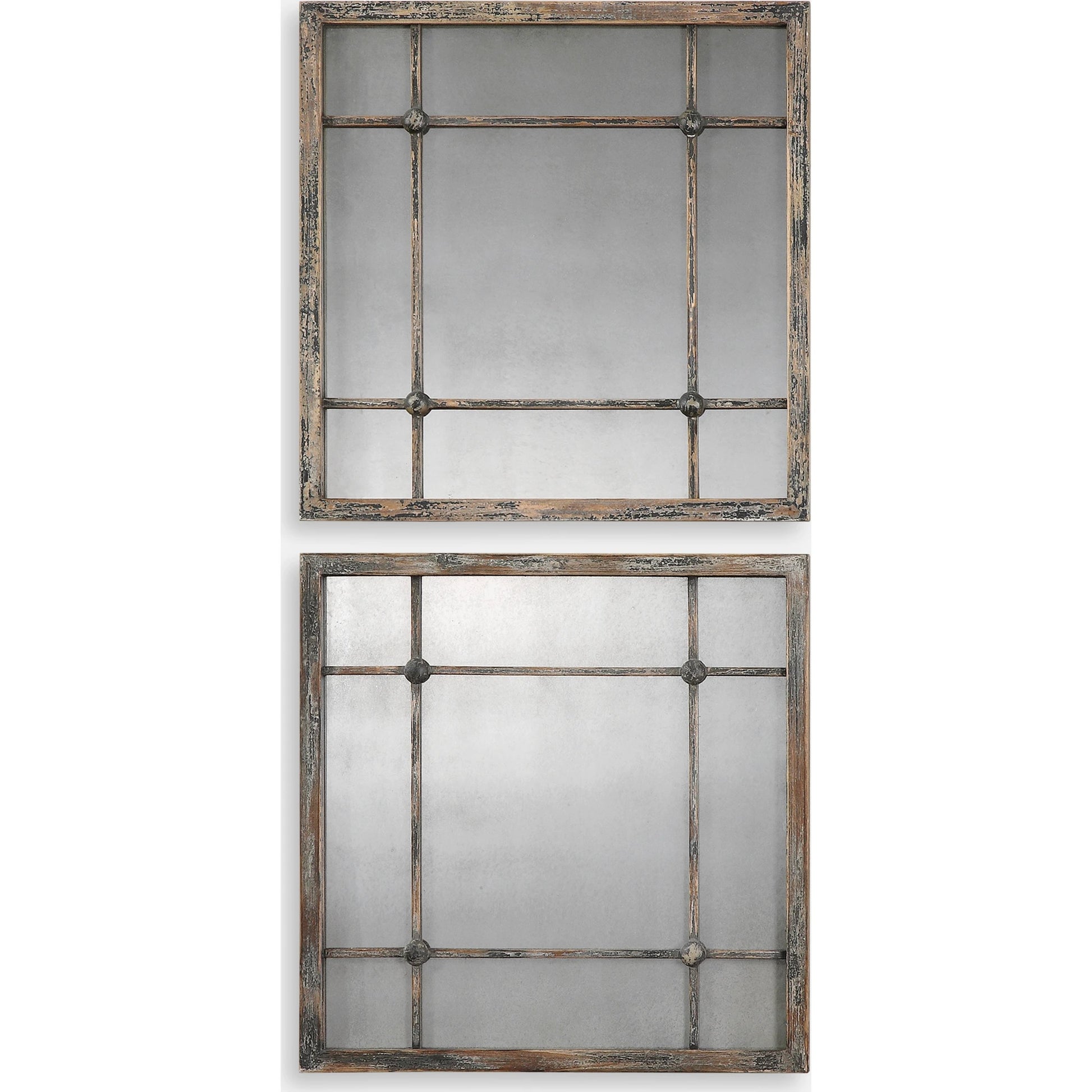 Saragano Square Mirrors (Set of 2) by Uttermost. Made from fir in a cottage & farmhouse style.