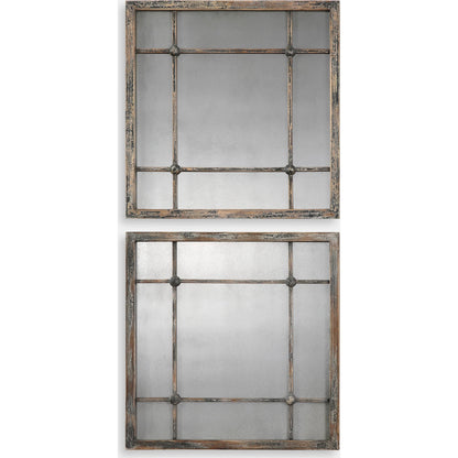 Saragano Square Mirrors (Set of 2) by Uttermost. Made from fir in a cottage & farmhouse style.