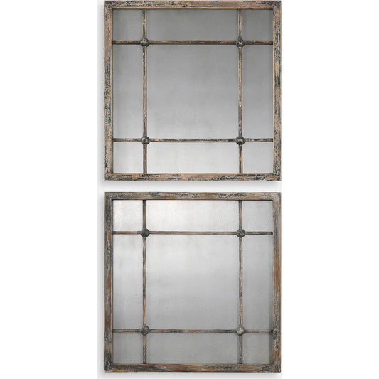 Saragano Square Mirrors by Uttermost. Made from fir in a cottage & farmhouse style.