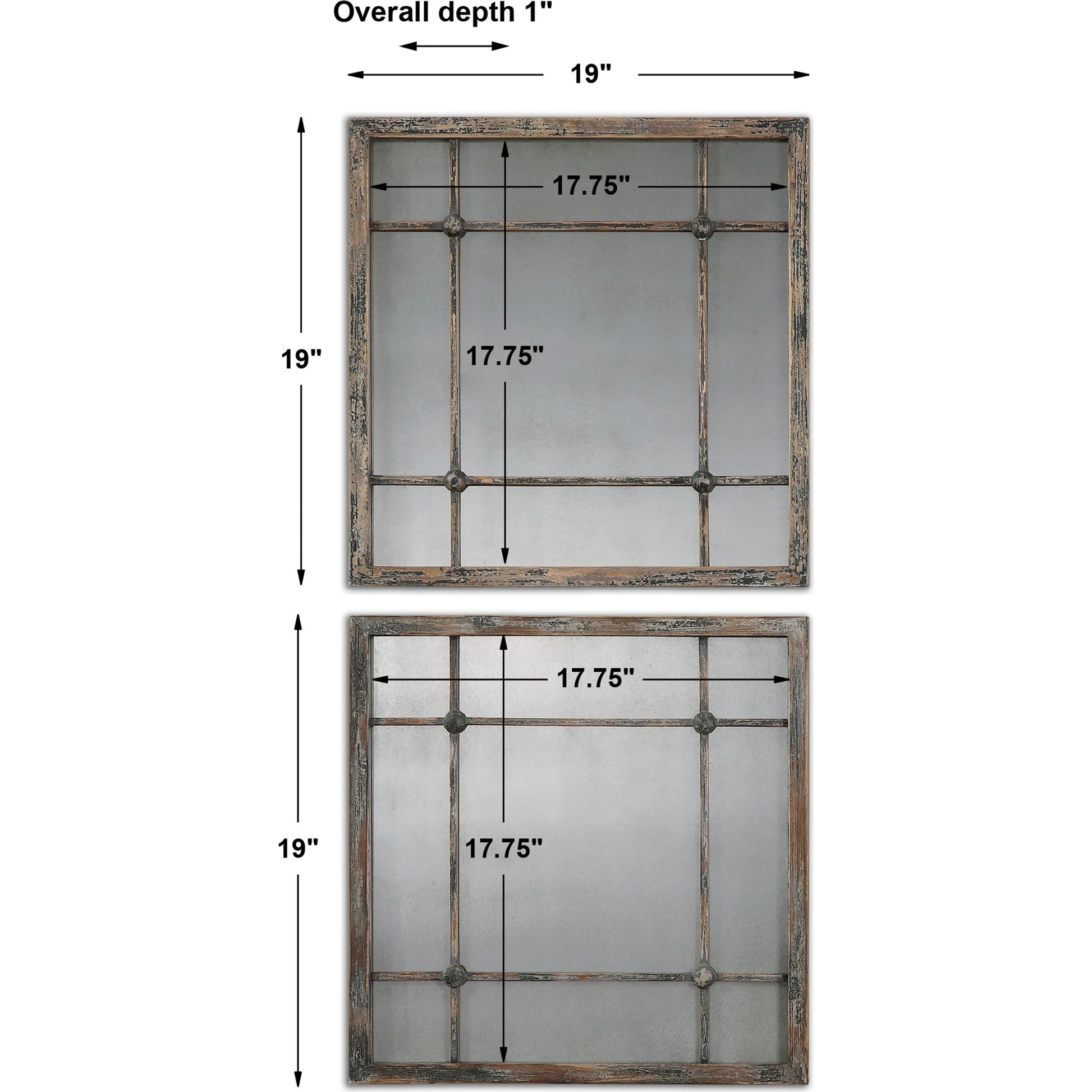Saragano Square Mirrors (Set of 2) by Uttermost. Made from fir in a cottage & farmhouse style.