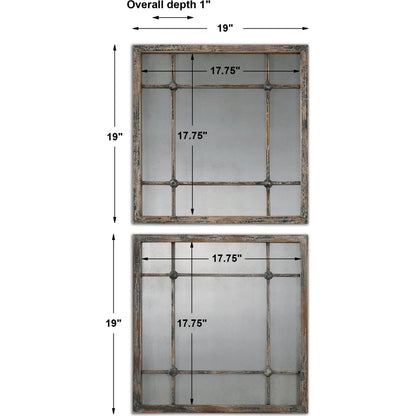 Saragano Square Mirrors (Set of 2) by Uttermost. Made from fir in a cottage & farmhouse style.
