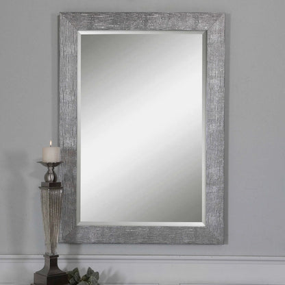 Tarek Mirror by Uttermost in silver. Made from mdf in a modern style.